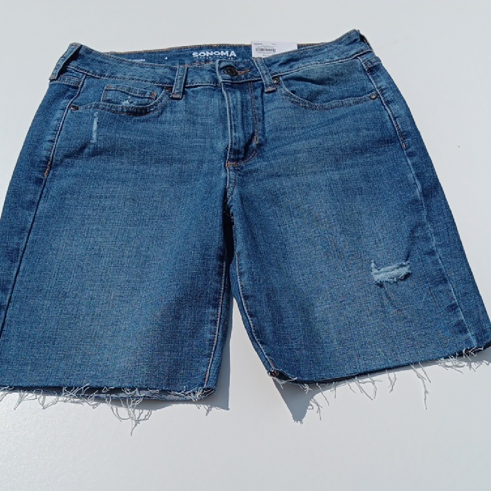 SONOMA Women's Blue Bermuda Jeans  Shorts - 4